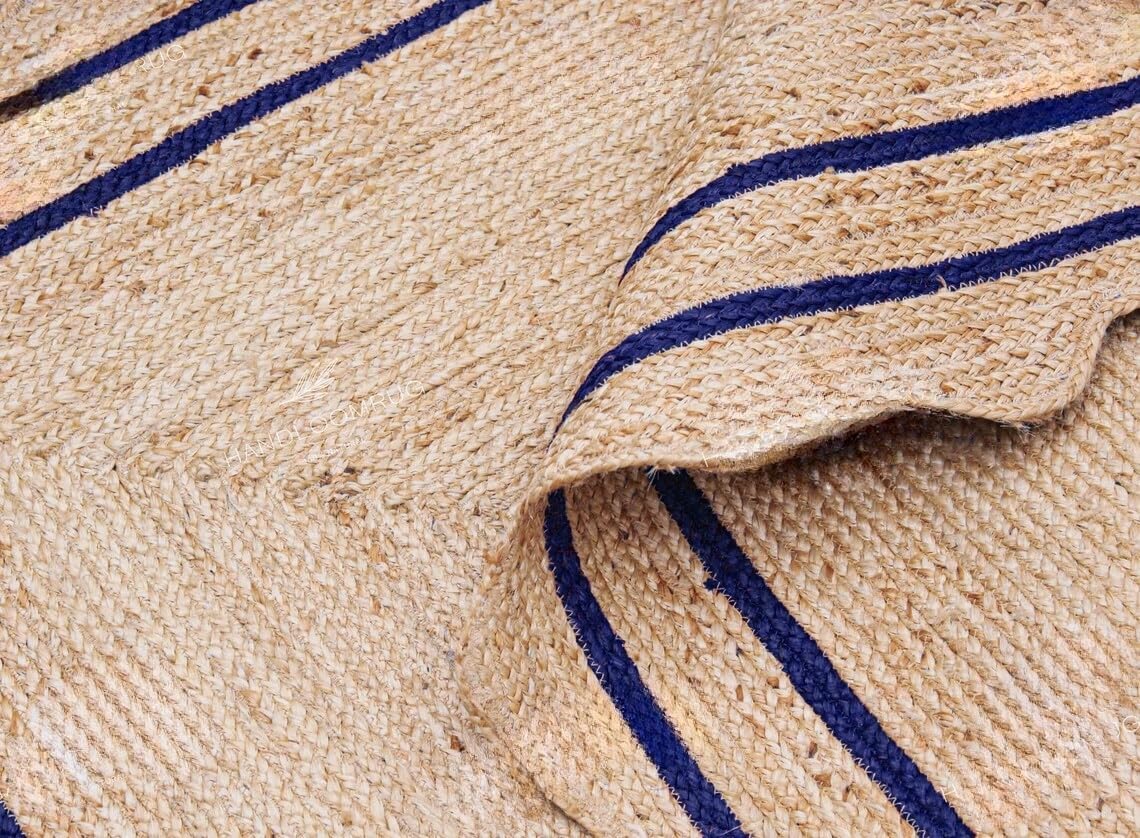 Bohemian Scalloped Jute Rug – Unique Design Natural Fiber Area Rug