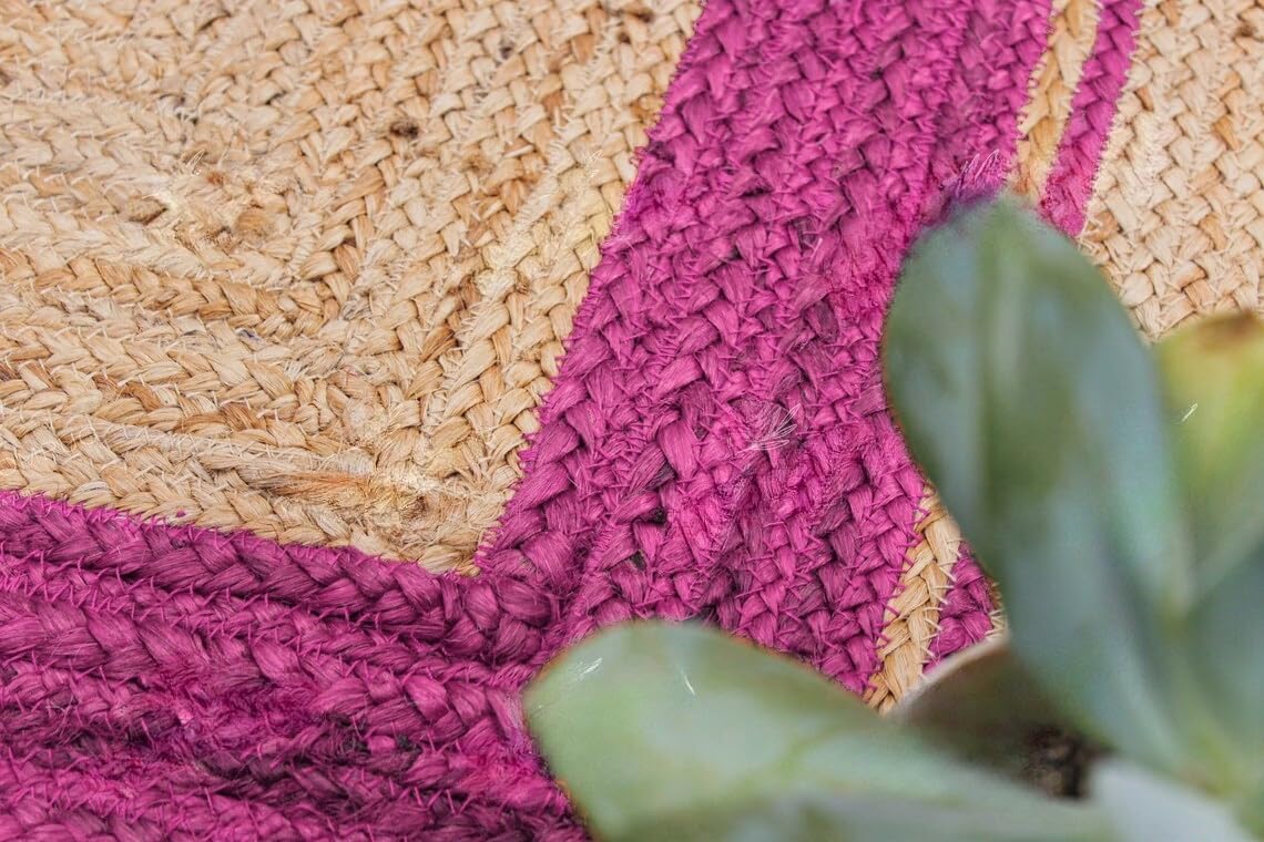 Handmade Scalloped Jute Rug – Boho Natural Fiber Rug with Unique Design