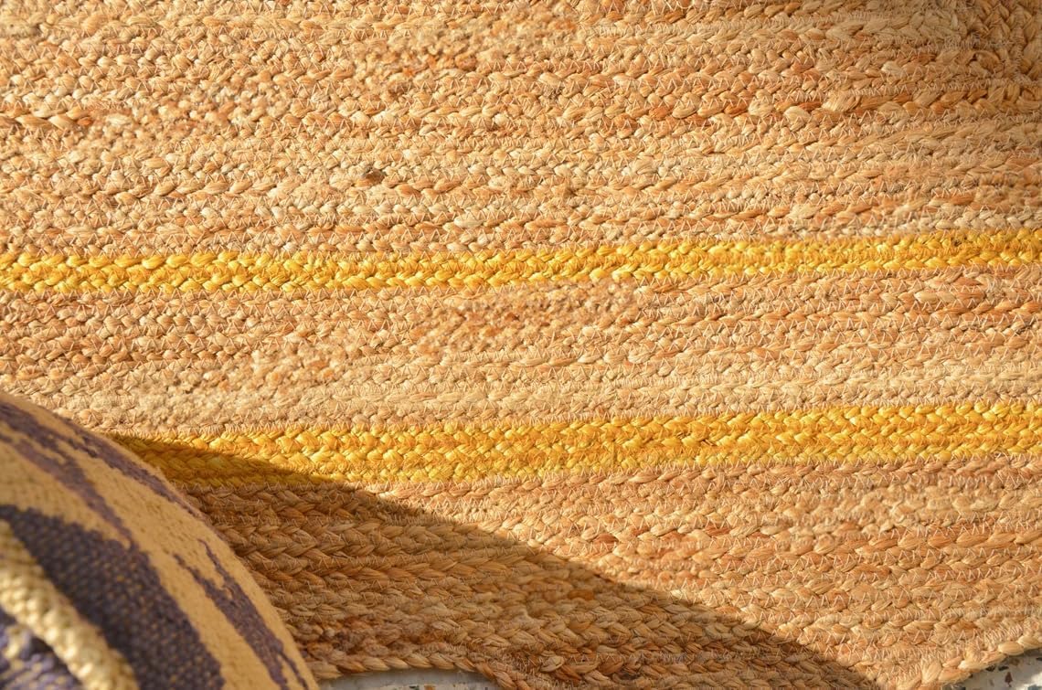 Natural Jute Scalloped Rug – Handmade Braided Rug with Boho Design