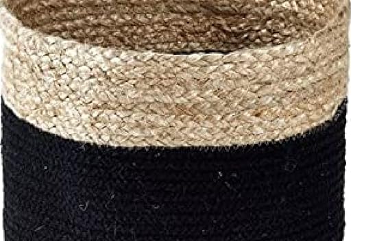 Handwowen Jute Planter Pots/Storage Basket with Handle, Multi-Purpose Storage Bag