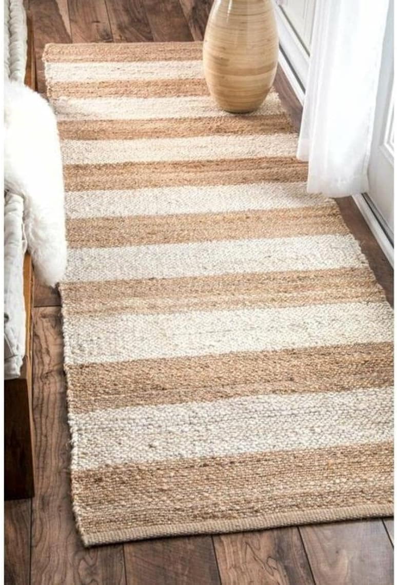 Indian Hand Woven White Hemp Rugs