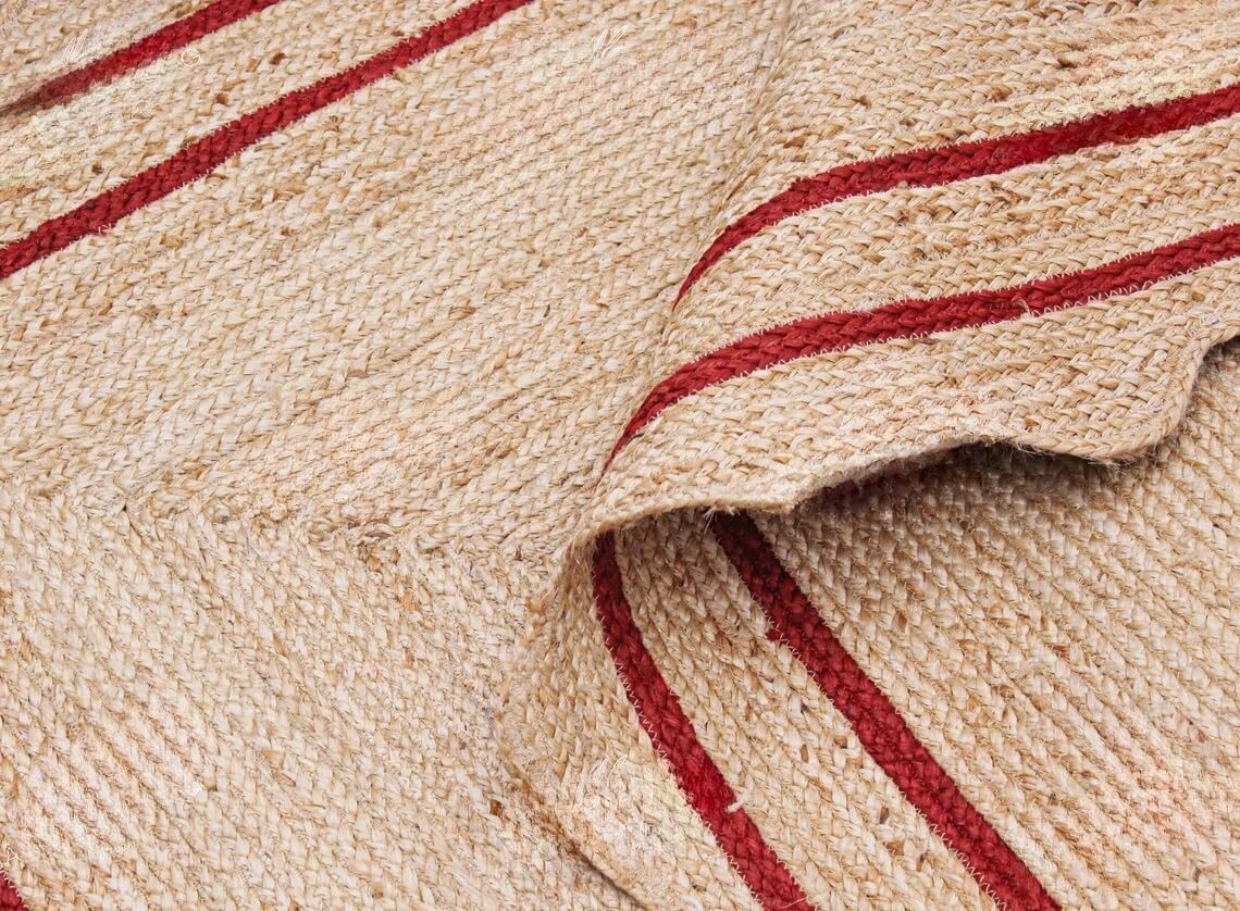 Bohemian Scalloped Jute Rug – Unique Design Natural Fiber Area Rug