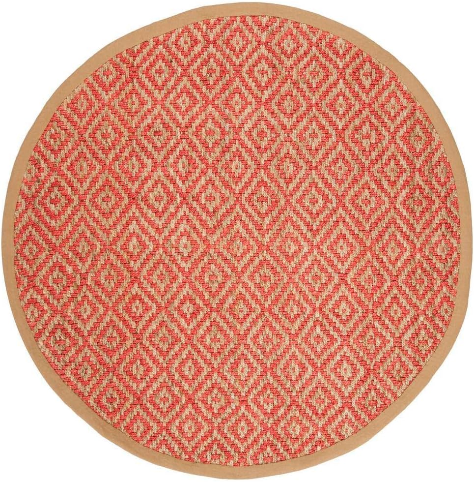 Hemp Area Rugs,Natural Fiber Indian Hand Woven Fuchsia Rug