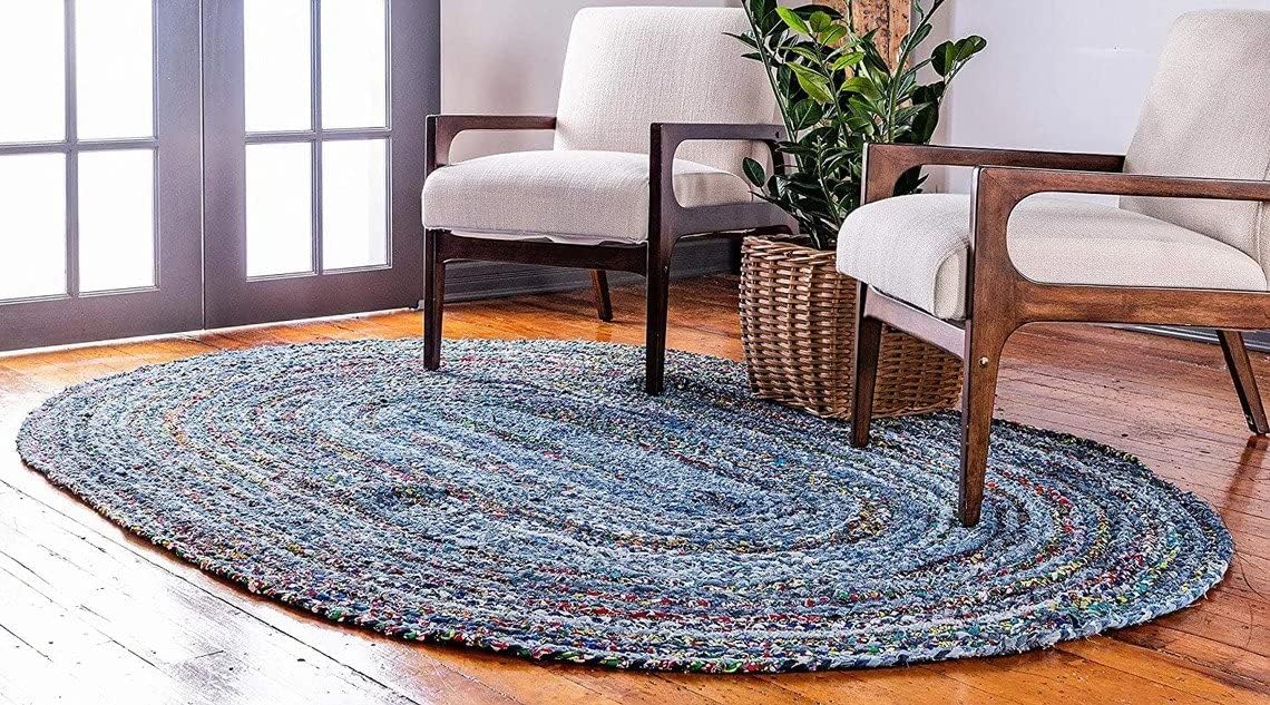 Eco-Friendly Denim Jute Rugs, Blue Rugs