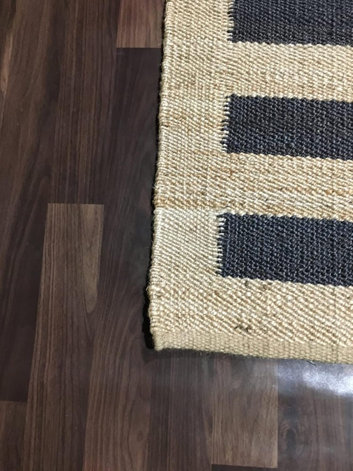 Indian Hand Woven Navy-Off White Rug,Hemp And Jute Rugs