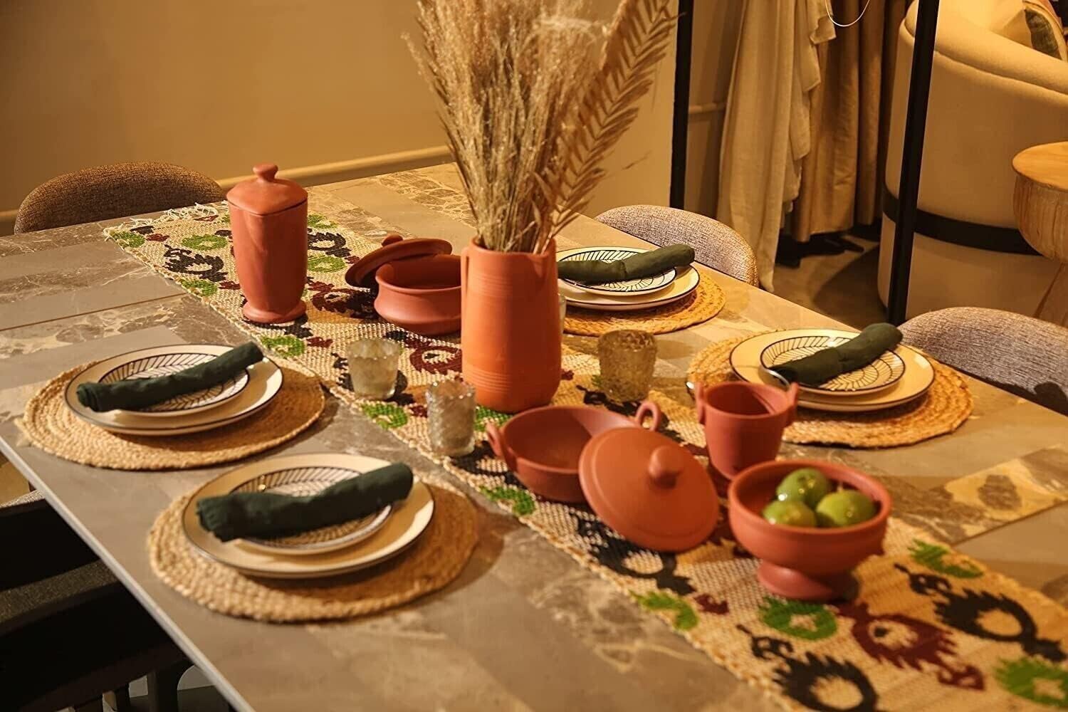 Round Braided Placemats,Handmade Braide Natural Jute Inside Coaster