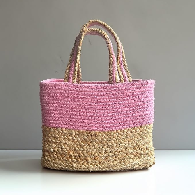 Jute Lunch Bag for Office | Picnic Basket | Tote Handbag for Lunch Box