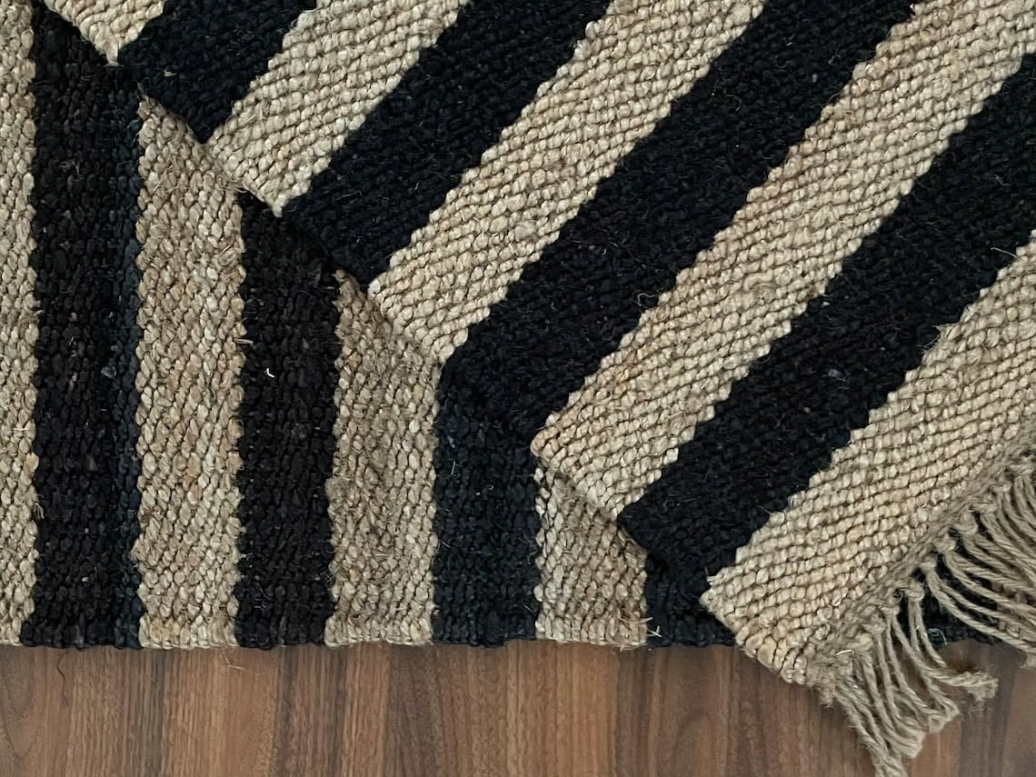 Set of 2 Pics 100% Hemp Handmade for Door Mat, Balcony, Bath, Kitchen, Gift, Indian Traditional Hemp Rugs