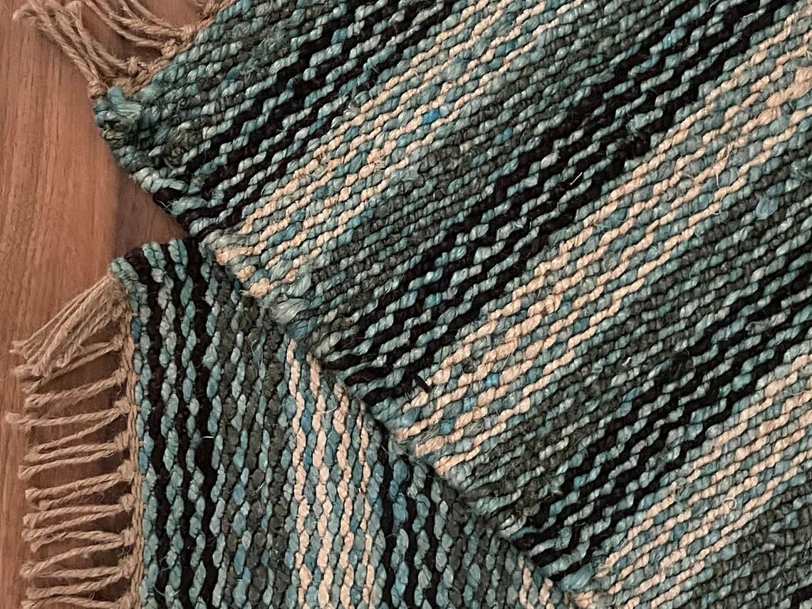 Set of 2 Pics 100% Hemp Handmade for Door Mat, Balcony, Bath, Kitchen, Gift, Indian Traditional Hemp Rugs