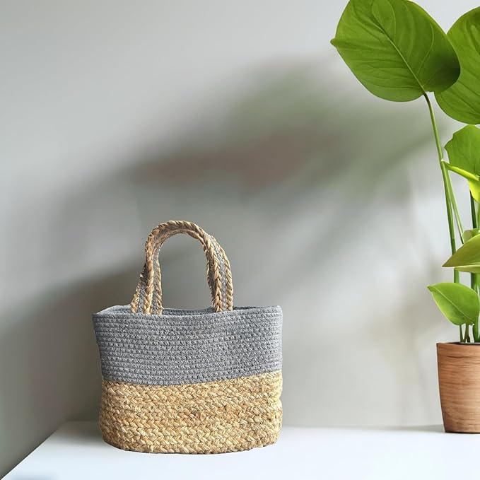 Jute Lunch Bag for Office | Picnic Basket | Tote Handbag for Lunch Box
