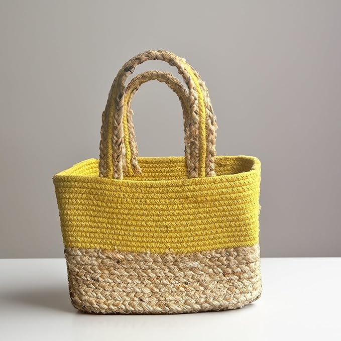 Jute Lunch Bag for Office | Picnic Basket | Tote Handbag for Lunch Box