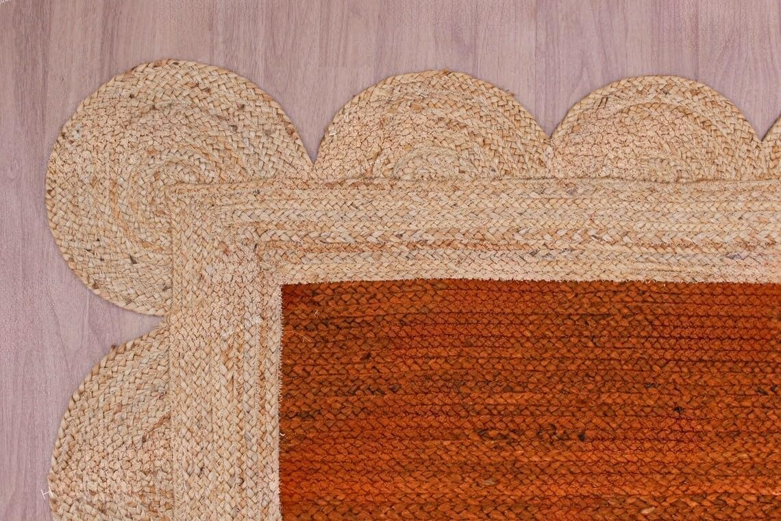 Unique Scalloped Area Rug – Stylish Accent Rug for Living Room