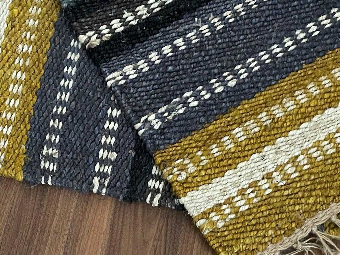 Set of 2 Pics 100% Hemp Handmade for Door Mat, Balcony, Bath, Kitchen, Gift, Indian Traditional Hemp Rugs