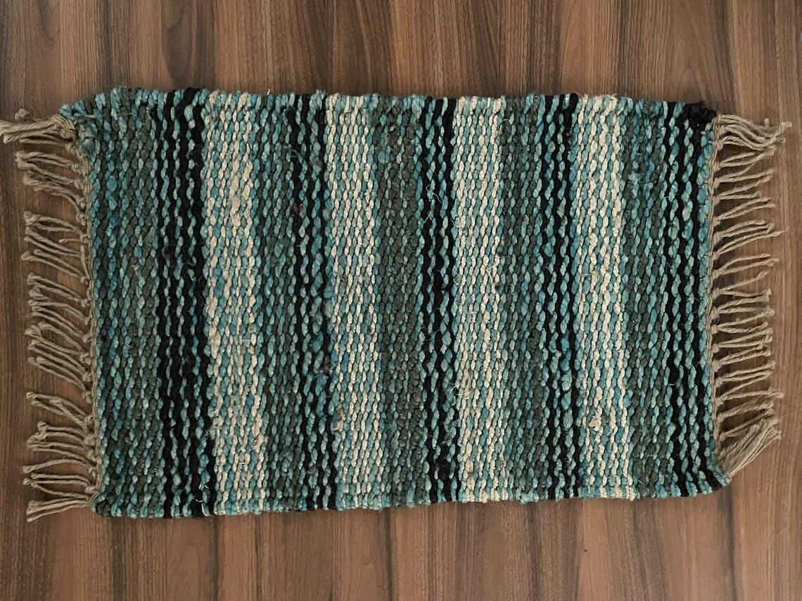 Set of 2 Pics 100% Hemp Handmade for Door Mat, Balcony, Bath, Kitchen, Gift, Indian Traditional Hemp Rugs