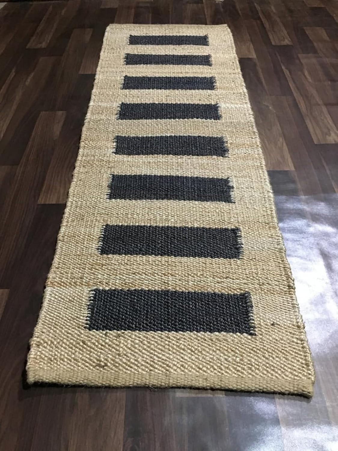 Indian Hand Woven Navy-Off White Rug,Hemp And Jute Rugs
