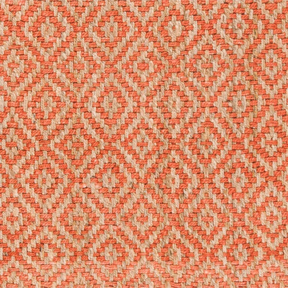 Natural Fiber Indian Hand Woven Orange Rug, Hemp Area Rugs