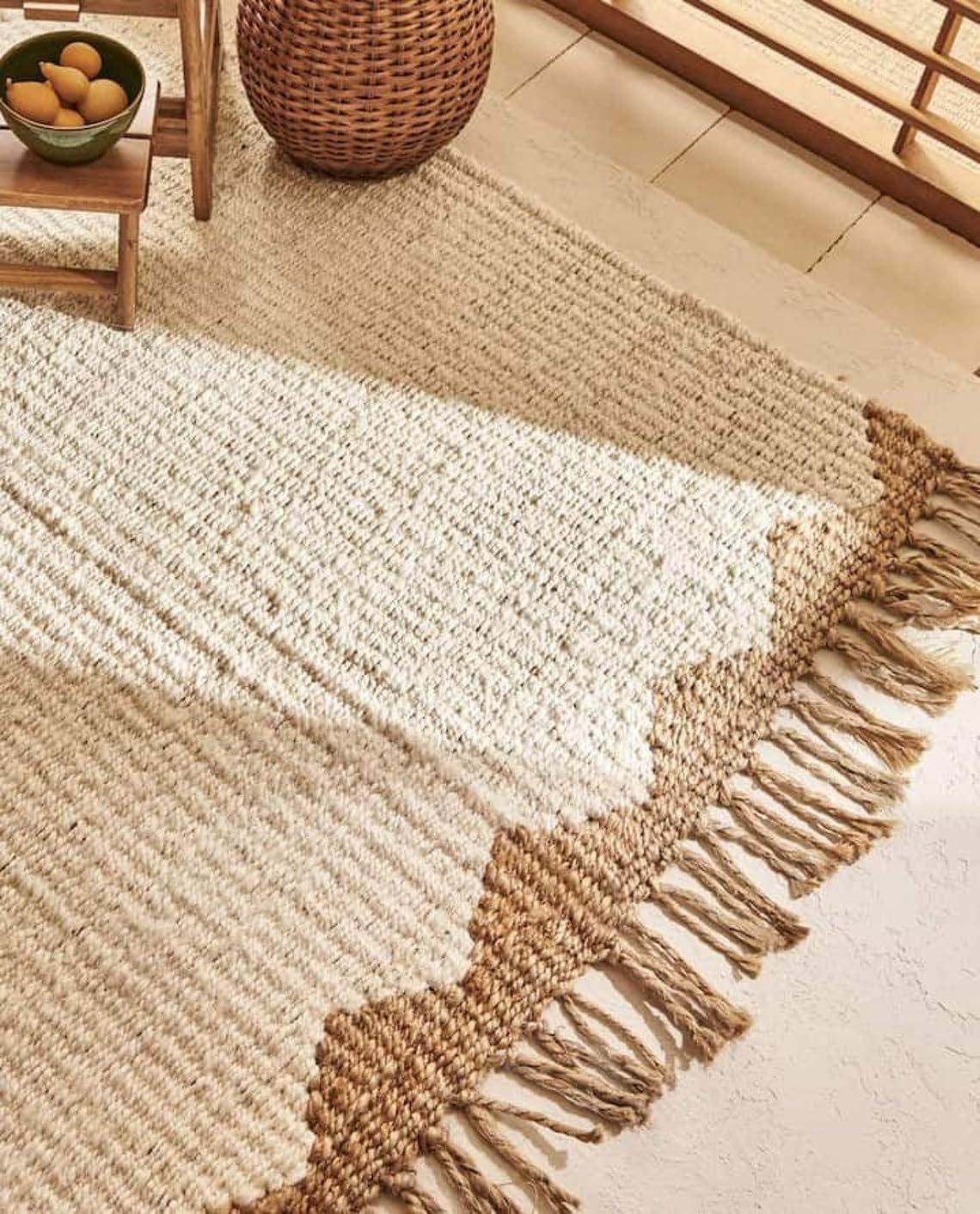 Hand-Woven Premium Ivory - Bohemian Natural Fiber Area Rug