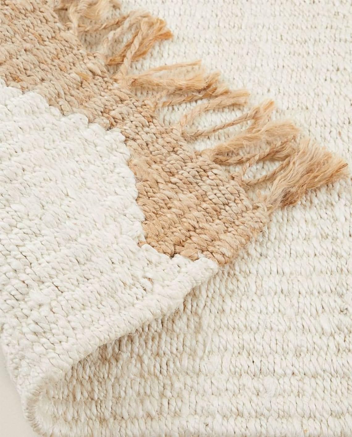 Hand-Woven Premium Ivory - Bohemian Natural Fiber Area Rug