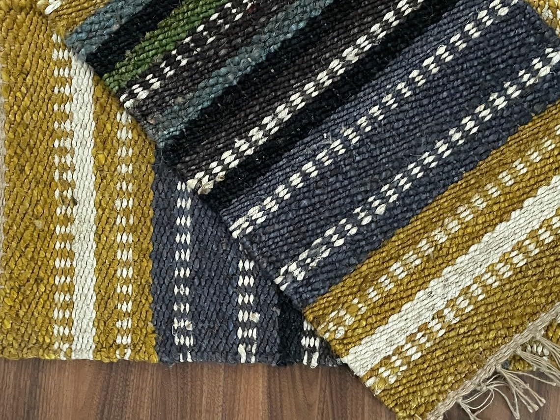 Set of 2 Pics 100% Hemp Handmade for Door Mat, Balcony, Bath, Kitchen, Gift, Indian Traditional Hemp Rugs