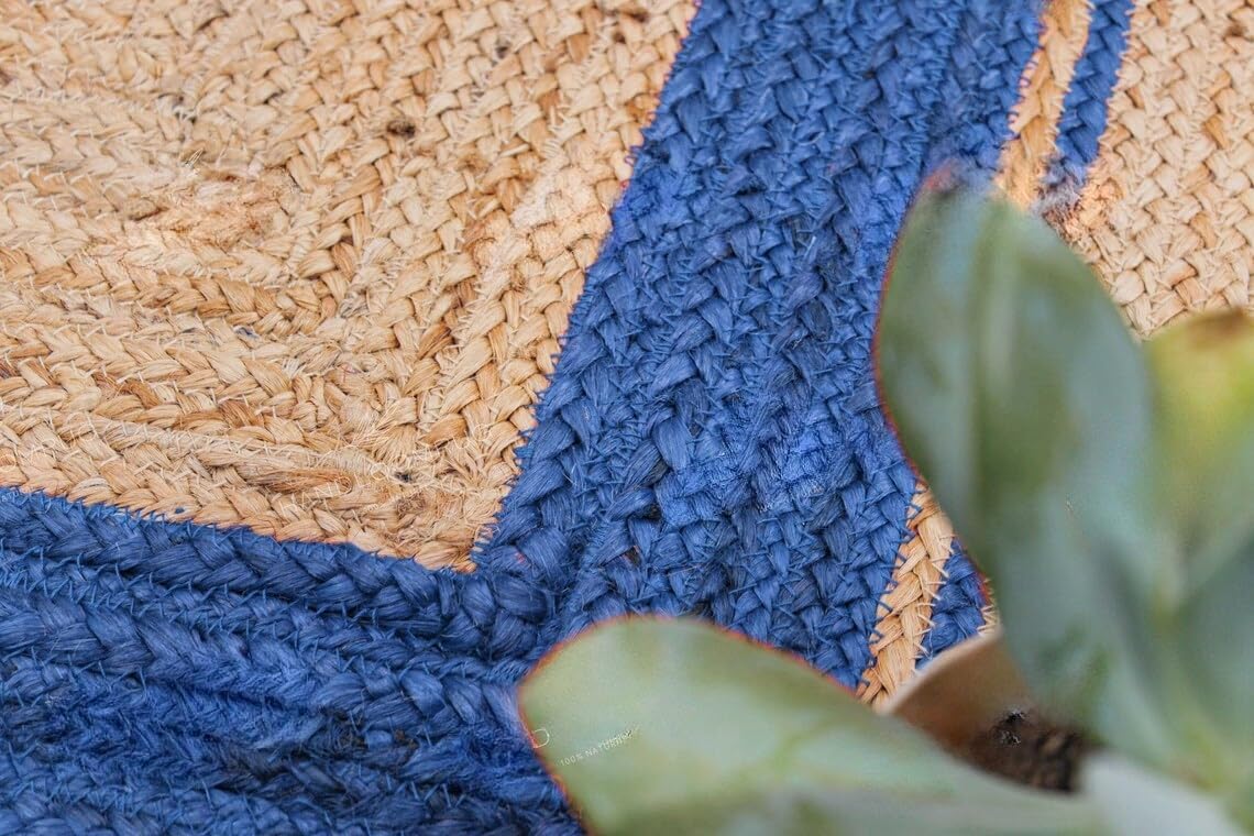 Handmade Scalloped Jute Rug – Boho Natural Fiber Rug with Unique Design