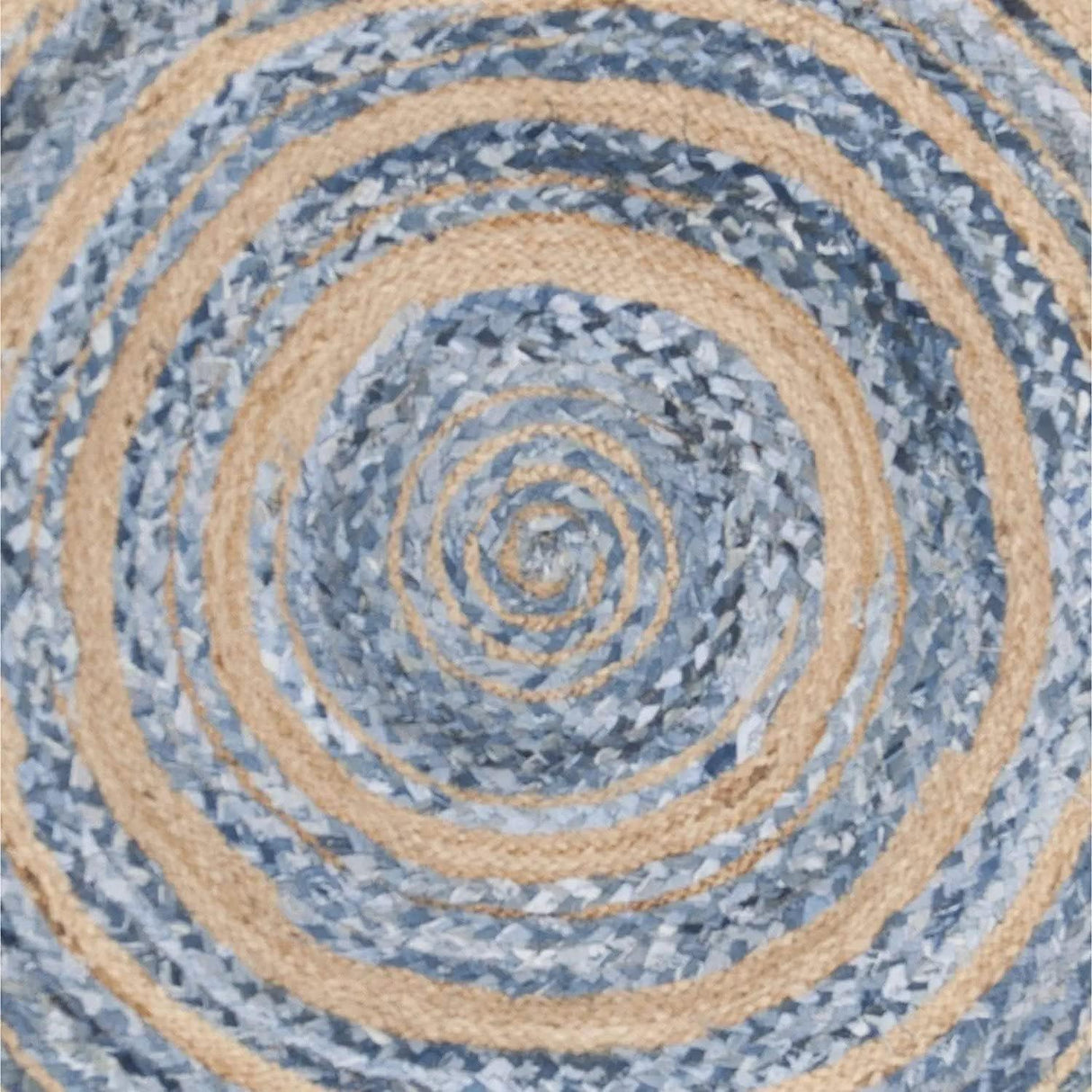 Round Natural Jute Rug – Cotton Blend Hand-Braided Area Rug