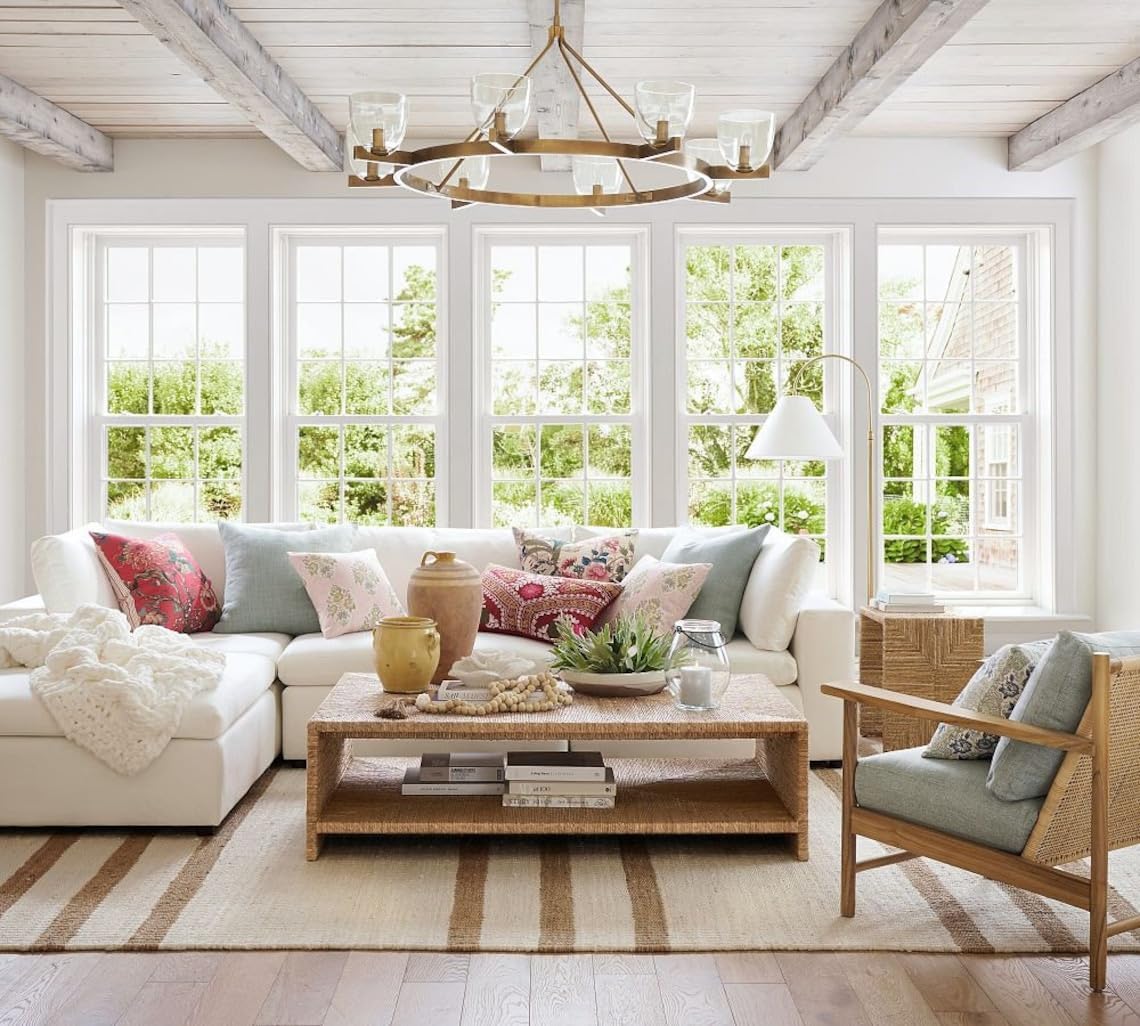 Premium White and Natural Jute Flat Weave Scandinavian Jute Rug,Hemp Area Rugs