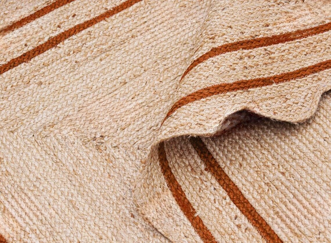 Bohemian Scalloped Jute Rug – Unique Design Natural Fiber Area Rug