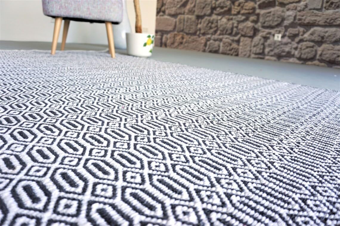 Cotton Rugs Washable Handwoven Zig Zag Pattern