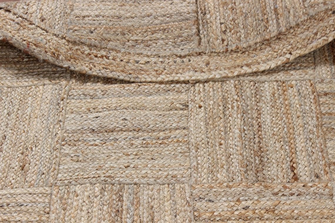 Unique Geometric Jute Rug – Handcrafted Natural Fiber Rug for Modern Spaces