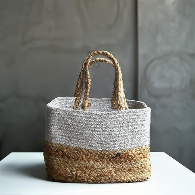 Jute Lunch Bag for Office | Picnic Basket | Tote Handbag for Lunch Box