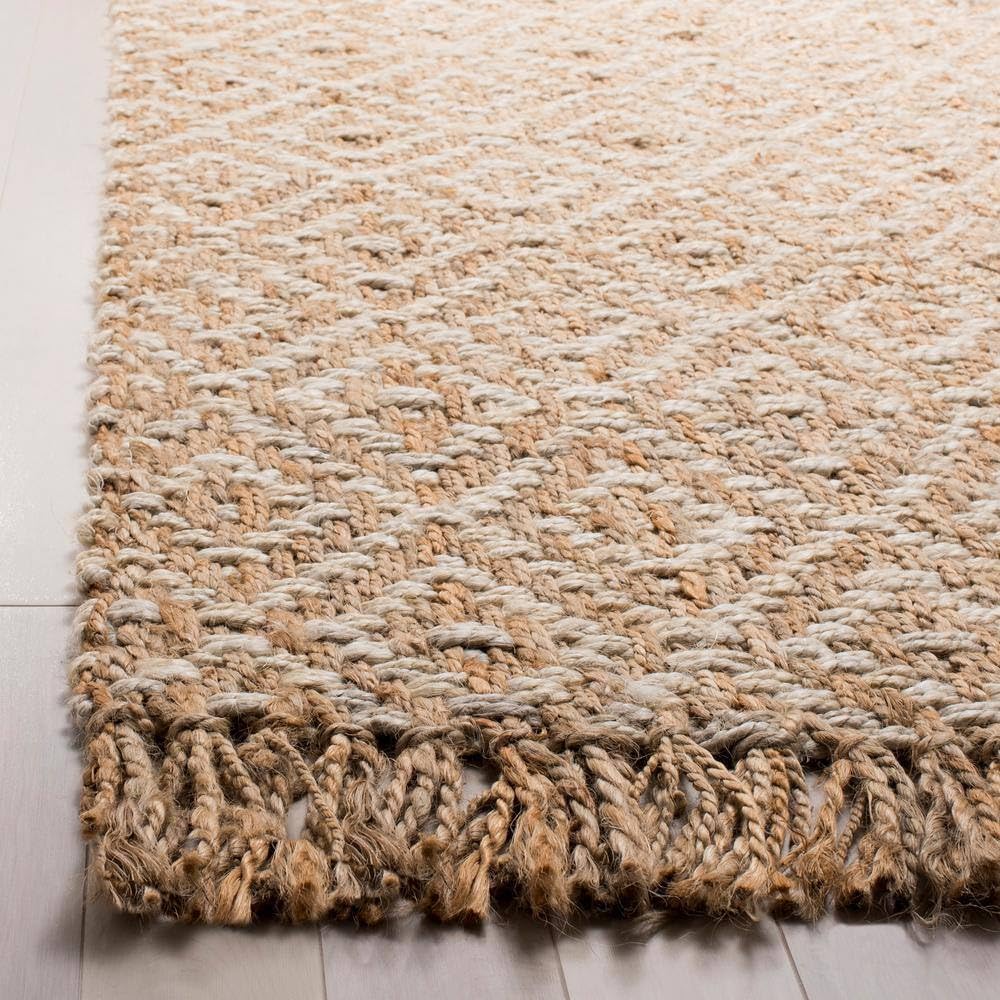 Hemp And Jute Rugs,Natural Fiber Indian Hand Woven Beige/Ivory Rug
