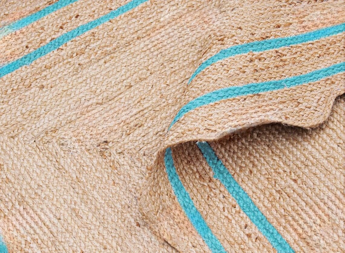 Bohemian Scalloped Jute Rug – Unique Design Natural Fiber Area Rug