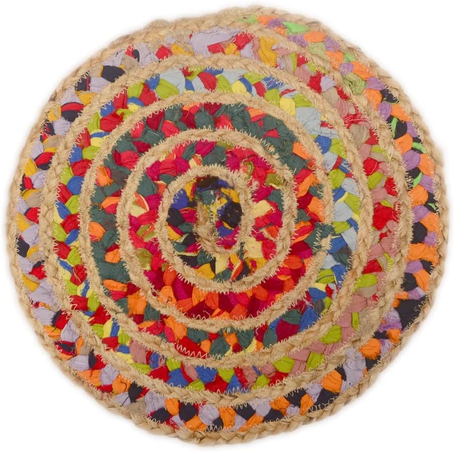 Handmade Braide Jute with Multi Coaster, Table Top, Round Braided Placemats