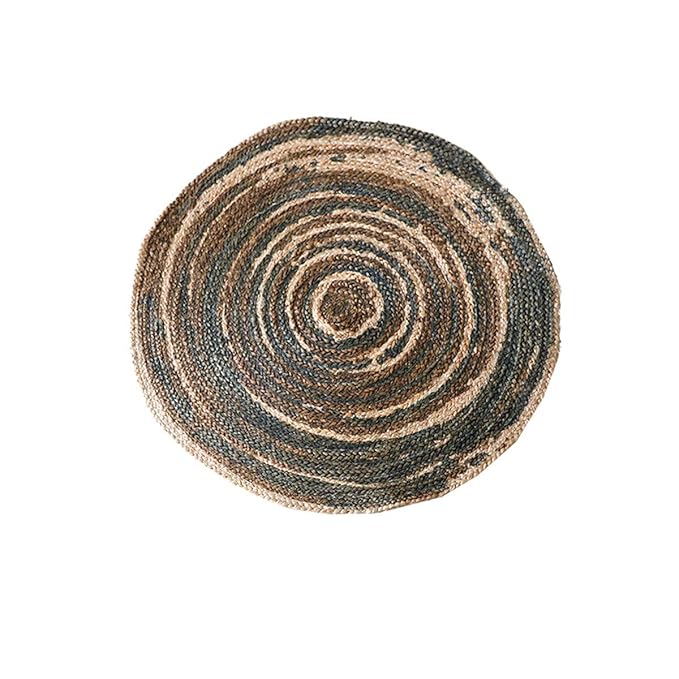 Indoor-Outdoor Round Braided Jute Rug – Modern Farmhouse Natural Fiber Rug