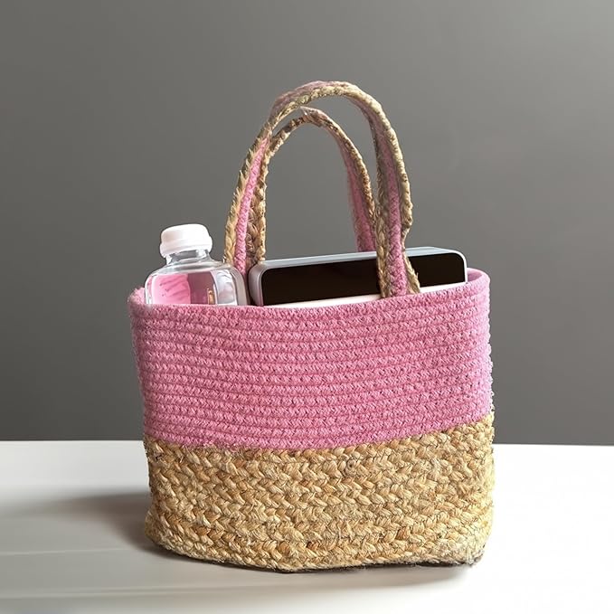 Jute Lunch Bag for Office | Picnic Basket | Tote Handbag for Lunch Box