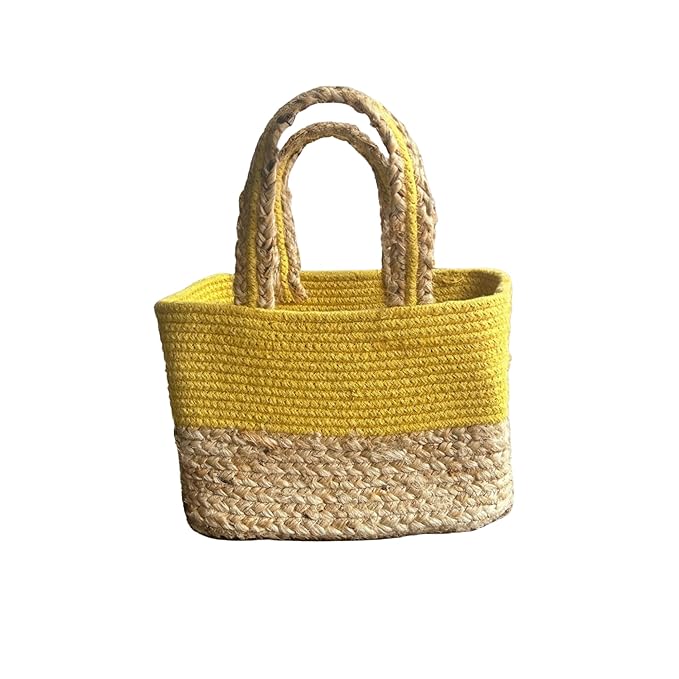 Jute Lunch Bag for Office | Picnic Basket | Tote Handbag for Lunch Box