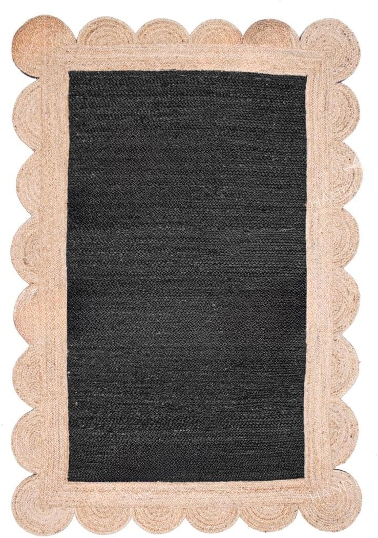 Unique Scalloped Area Rug – Stylish Accent Rug for Living Room