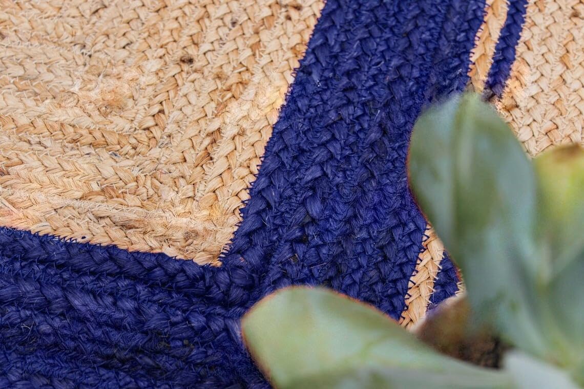 Handmade Scalloped Jute Rug – Boho Natural Fiber Rug with Unique Design