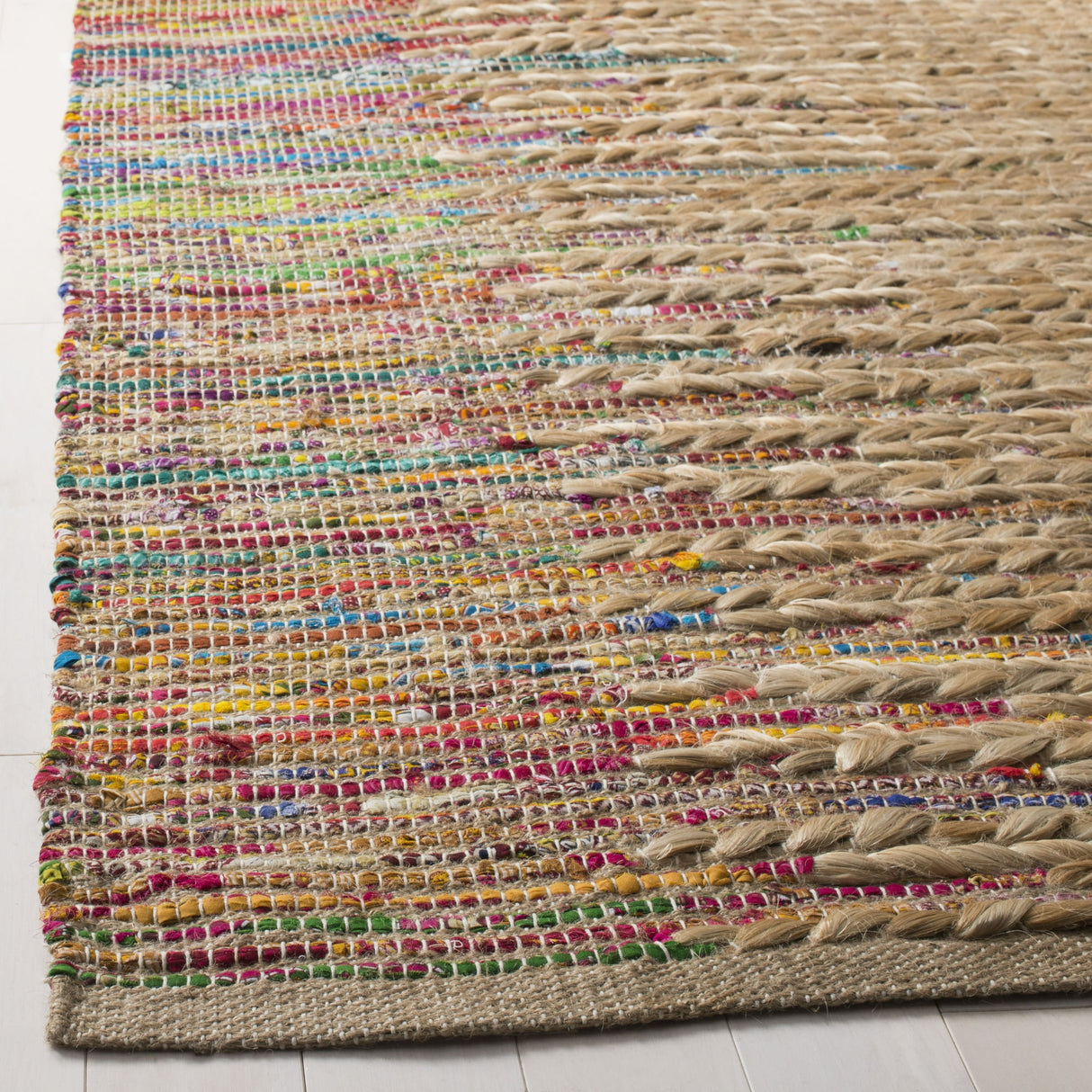 Beautiful Multicolor Jute Cotton Hemp Rug