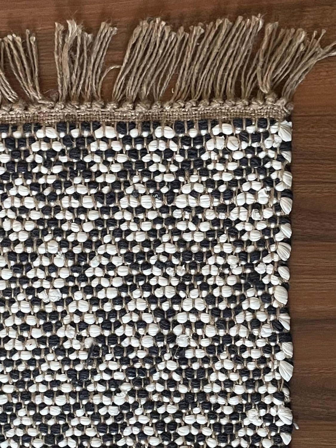 Hemp Dhurrie Rugs, Traditional White Footboard entryway Rug Chic Victorian Hipster