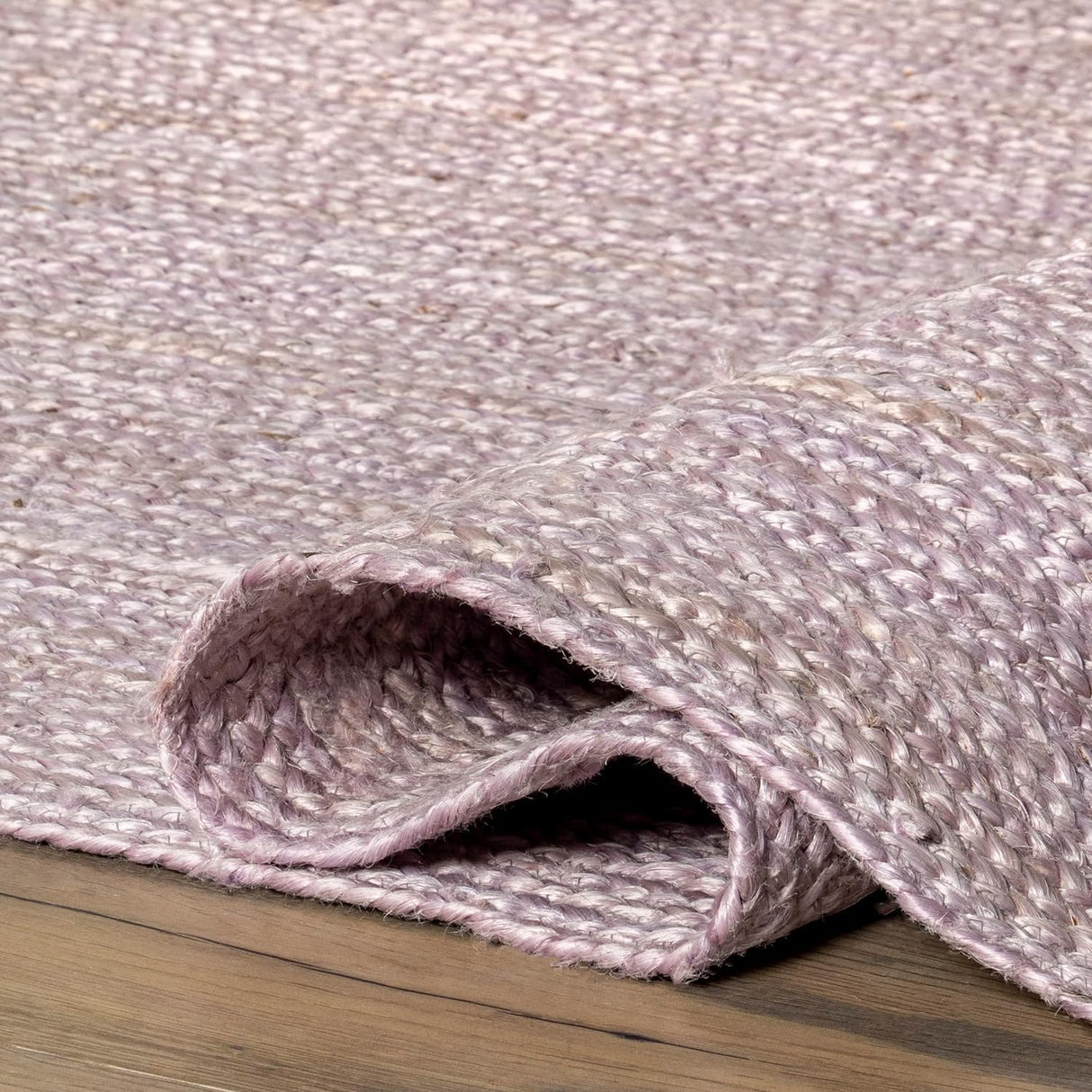 Light Purple Natural Jute Rug – Hand-Woven Eco-Friendly Floor Rug