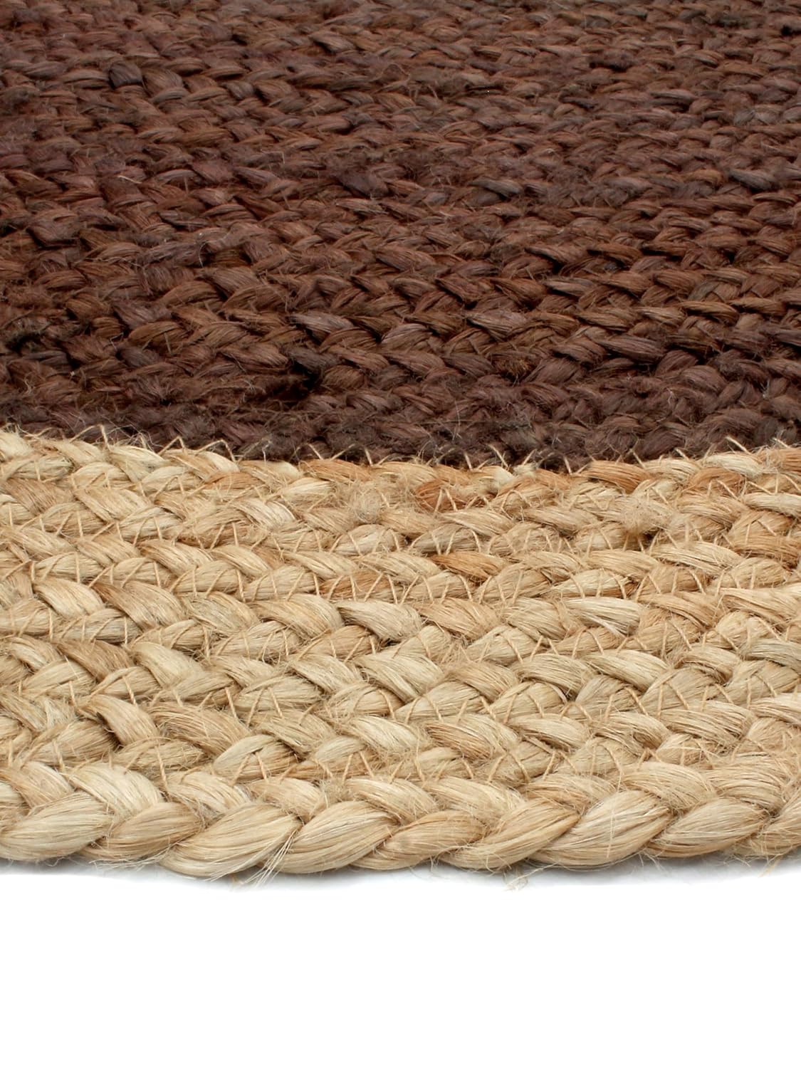 Round Handwoven Jute Rug – Braided Traditional Door Mat for Bedroom or Hallway