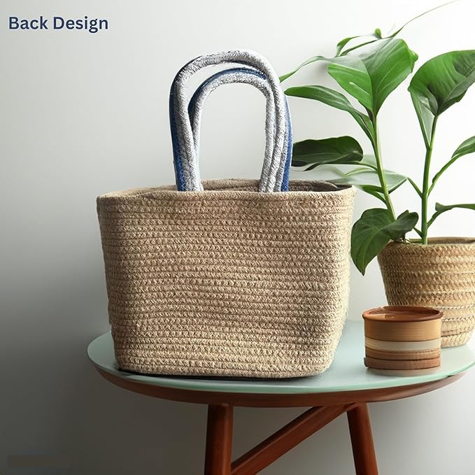 Jute Lunch Bag for Office | Picnic Basket | Tote Handbag for Lunch Box