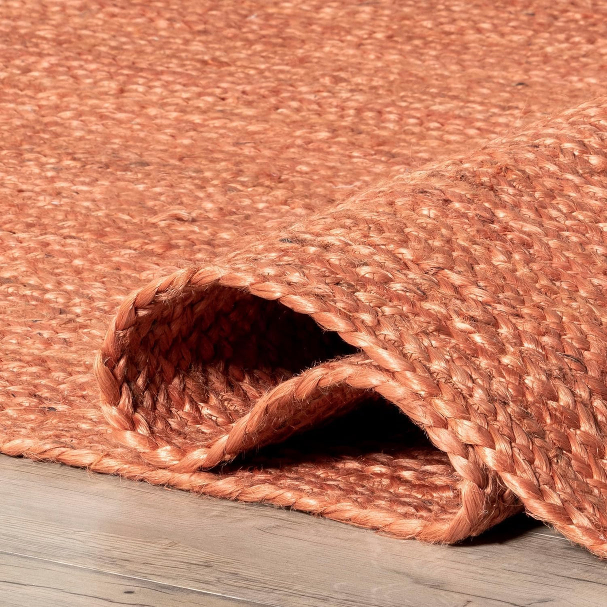 Hand-Woven Area Rug – Rustic Handmade Rug in Rust Color