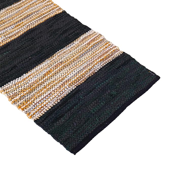 Natural Cotton Reversible Bedside Rug Runner Dari for Balcony Living Room