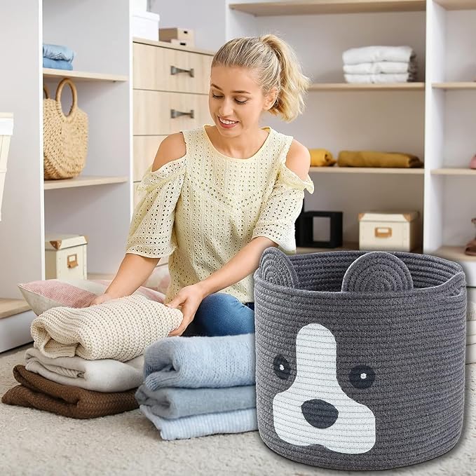 Cute Fox Basket, Baby Nursery Basket for Toys, Clothes