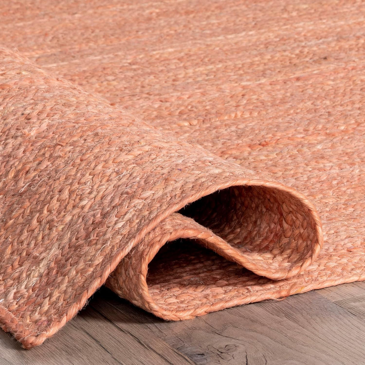 Hand-Woven Peach Natural Fiber Rug – Soft & Eco-Friendly Area Rug