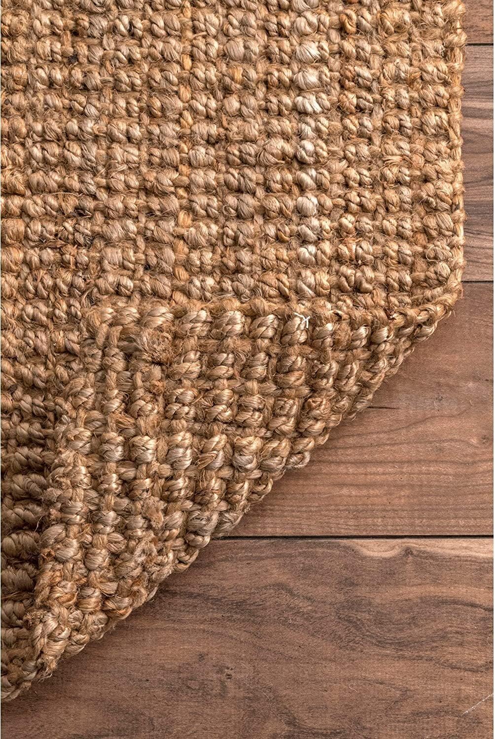 Hand Woven Ashli Handwoven Solid Jute Farmhouse, Boho Jute Carpets