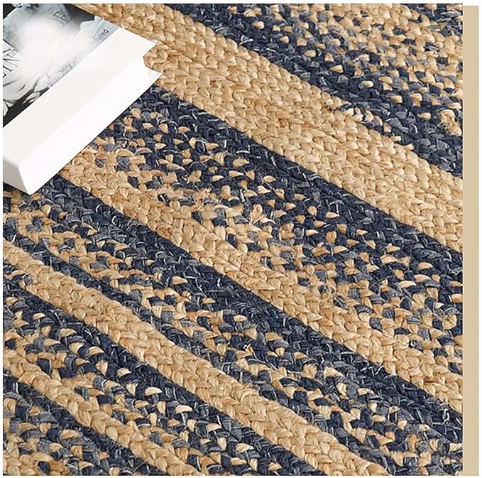 Indoor-Outdoor Round Braided Jute Rug – Modern Farmhouse Natural Fiber Rug