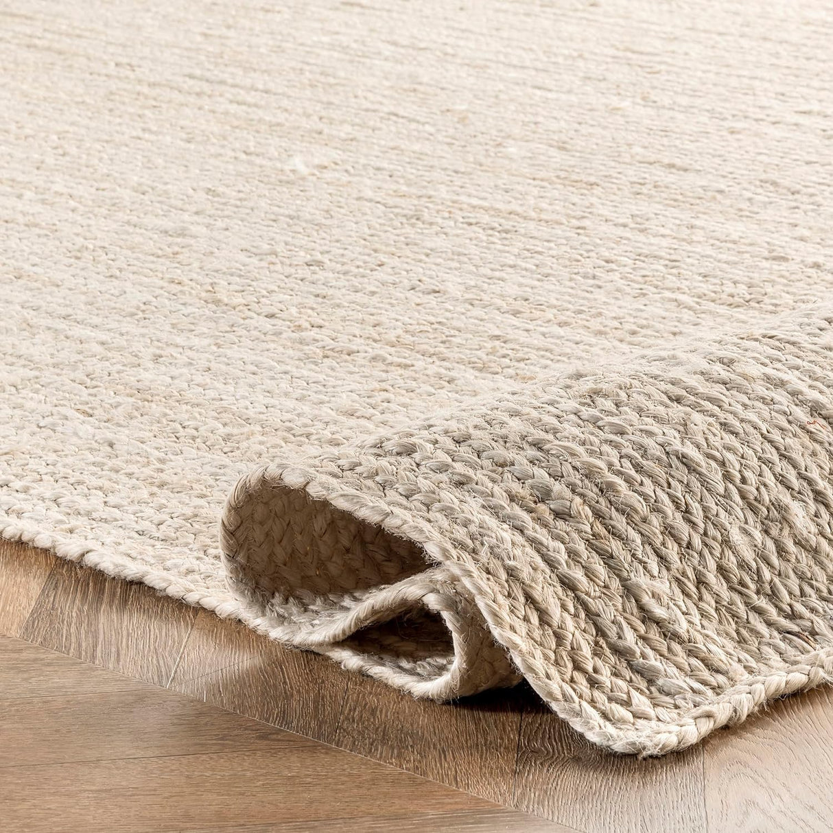 Hand Woven Off White Area Rug – Cozy Natural Rug for Bedrooms